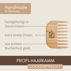 Thats me organic Professional Beech Wood Hair Comb - Coarse Comb for Curls - Curly Hair Brush - Curl Comb with Wide Teeth - Ideal Comb for Curls - Curly Hair Product