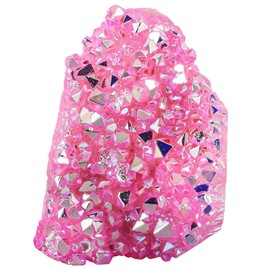 KYEYGWO Natural Irregular Pink Titanium Coated Rock Crystal Mineral Cluster Crystal Specimen Reiki Gemstone Decorative Stones Ornaments, 55-105 mm