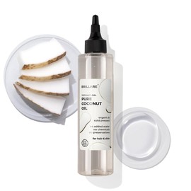 BRILLARE Pure Coconut Oil, Natural & Cold Pressed, For All Hair Type & Skin Care, Repairs Damage & Helps in Hair Regrowth, 200ml