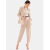 EXLURA Women's Business Blazer and High Elastic Waist Pant Suit