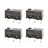 NoirVogel D2F-F-3-7 30M Mouse Micro Switch (4pcs, Black-White Dot), 0.74N,