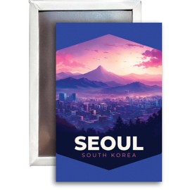 Seoul South Korea Design A Souvenir 2x3-Inch Fridge Magnet 2-Pack