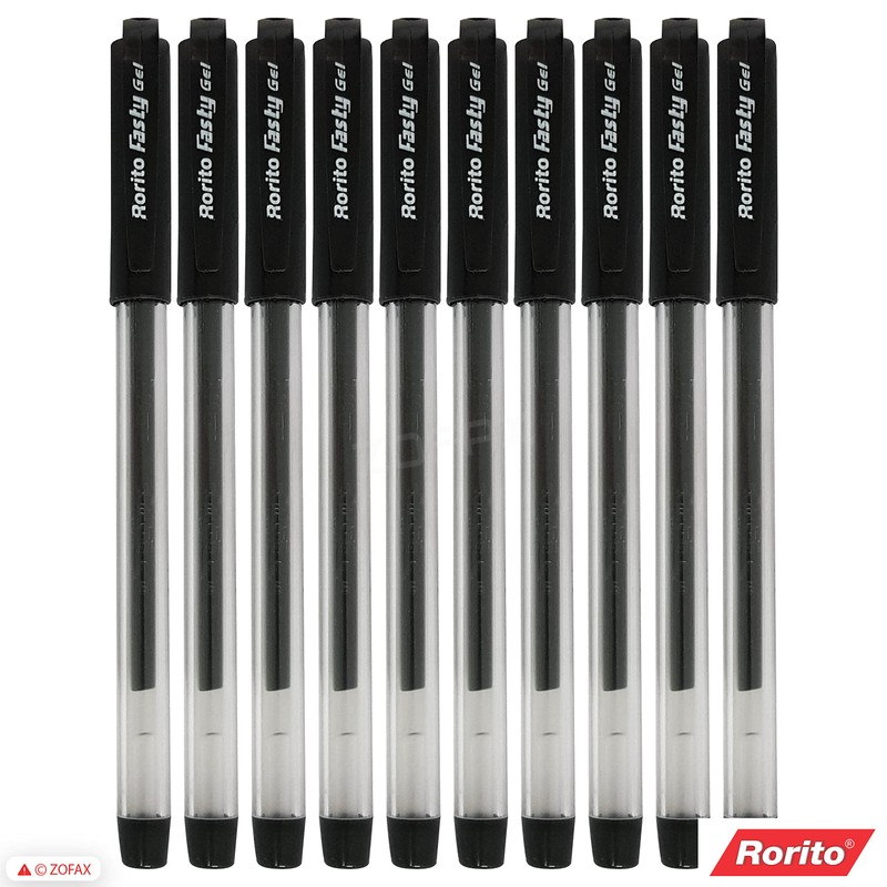 rorito 10 x 0.6mm Tip Fasty BLACK Fine Smooth Writing