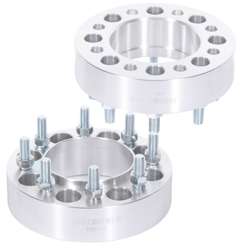 wellstorehere 2Pcs 2" 8x6.5 Hub Centric Wheel Spacers 9/16"x18 For