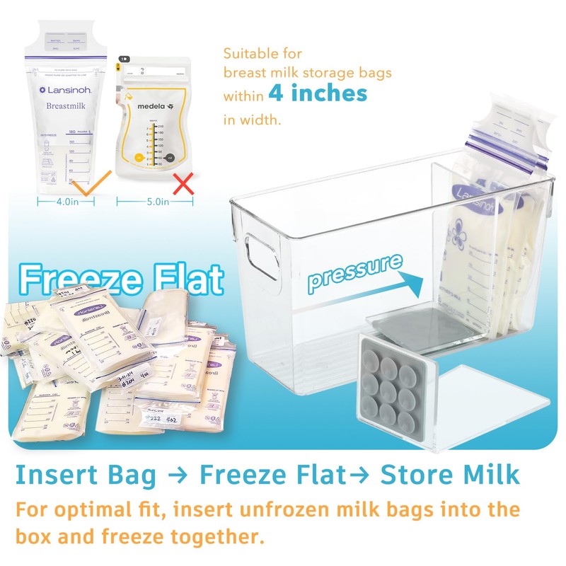Ugotfeels Breastmilk Storage Container with L Shaped Separator Boards, Dividers