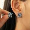 LKingel Bow Earrings for Women Trendy Rhinestone Bow Earrings Delicate
