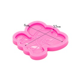 Shiny Glossy Cute Cartoon Elephant Shape Keychain Molds for Epoxy Resin with Hole DIY Silicone Molds Custom Keychain Polymer Clay Moulds Jewelry Pendant Epoxy Crafting Mold