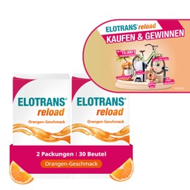 ELOTRANS reload - isotonische Elektrolyt-Glucose-Mischung - Nahrungsergänzungsmittel mit Magnesium, Kaliumchlorid, Cholin und B-Vitaminen - 2 x 15 Beutel, Doppelpack