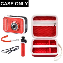 Funda para cámara de video VTech Kidizoom Creator Cam Videocámara, almacenamiento de viaje duro con bolsillo para accesorios, color rojo