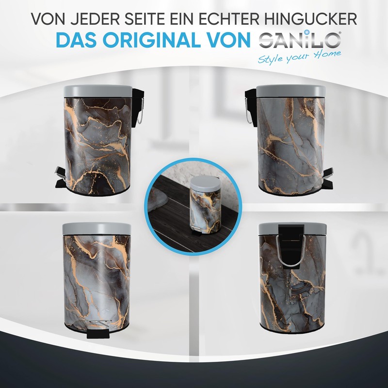 Sanilo Cosmetic Bin 3 L with Soft-Close Mechanism, Many Bathroom