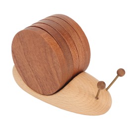 Snail Coaster Set with Magnet Cute Exquisite Eco Friendly Wood Drink Coasters for Home Restaurant