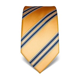 Vincenzo Boretti Men's Tie Pure Silk Striped Elegant Men's Design Shirt with Suit for Business Wedding 8 cm Narrow / Wide Gold