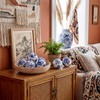 6 Pcs Blue and White Ceramic Ball Decor, Pattern 6