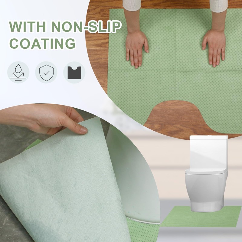 Peryiter 25 Pack Disposable Toilet Mats Absorbent Toilet Floor Protector