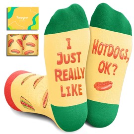 HAPPYPOP Hot Dog Socks for Kids - Hot Dog Gifts for Boys Girls, Food Gifts for Kids 7-9 Years Old