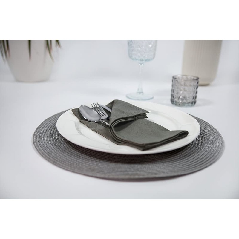 mon bijou® - 6 Pleasantly Soft Fabric Napkins Dark Grey
