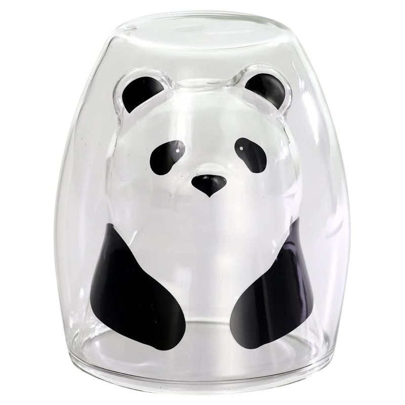 Ceramic Indigo Heat-resistant Double Tumbler Panda Size: Approx. φ3.1 inches