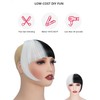 Yamel Synthetic Black and White Flat Bangs Hair Extensions Clip-in