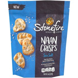 Stonefire Sea Salt Naan Crisps, 6 Ounce (Pack of 6)