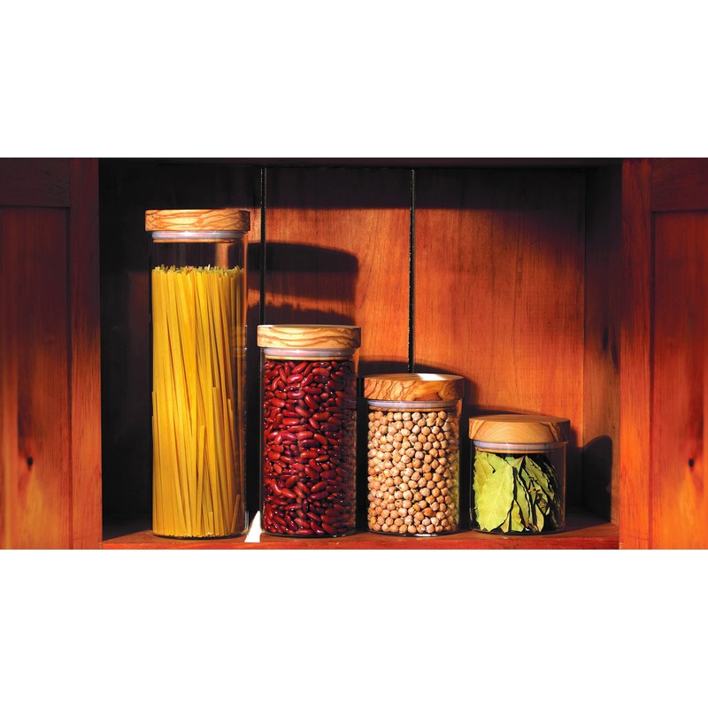Bérard 35102 Storage Container with Lid 900 ml Olive Wood