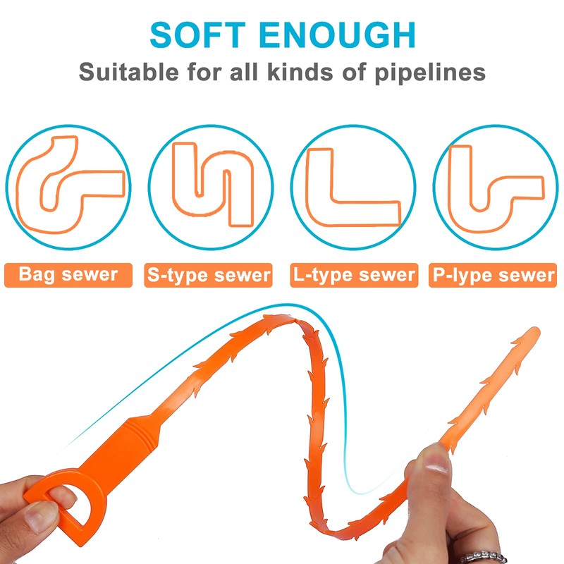 AUSSUA 25 Inch Hair Drain Cleaner Tool, Clog Remover Tool,