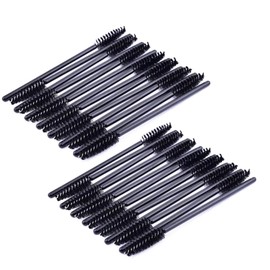 Canvas Trend 100pcs Disposable Eyelash Brushes，Eyelash Extensions Brushes Portable Eyebrow Brush Perfect for Home, Travel and Outing (Black)