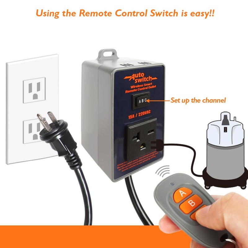 O'SKOOL Remote Control Wireless Electrical Outlet Switch, 433M Transmitter 220V