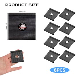Pack of 8 Piping Eyelets Piping Hooks Piping Eyelets Bag Awning Awning Hooks Piping Strip Piping Strips Hook Piping Adapter Piping Tape for Sewing on Awning Caravan 5/6 mm - 7/8 mm (Black)