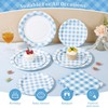 175Pcs Light Blue Gingham Party Supplies Blue Gingham Paper Plates