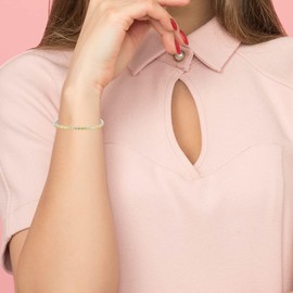 Cranmadia Sterling Silver November Birthstone Citrine Tennis Bracelets for Women Tennis Bolo Bracelet Fashion Jewelry Birthday Gifts for Women Teen Girls Mom Wife Daughter Her