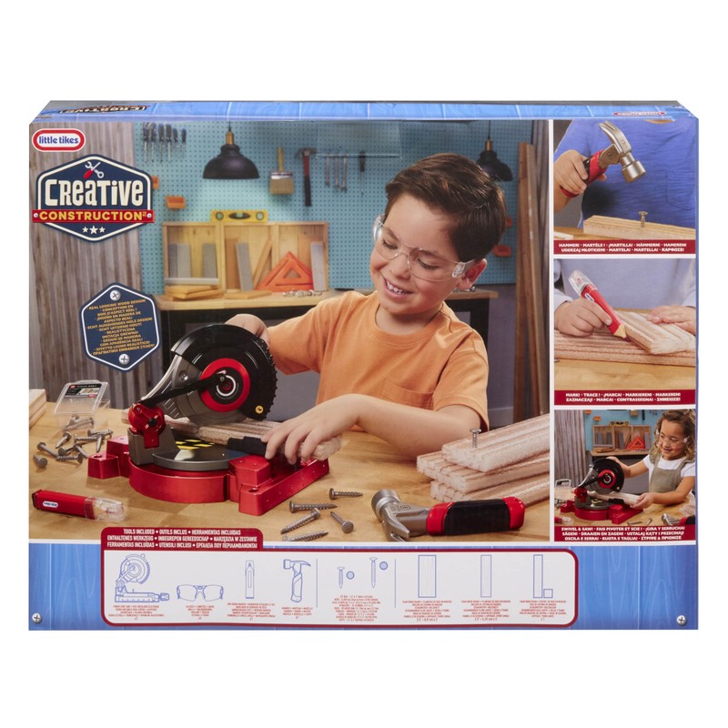 Little Tikes Creative Construction Power Cuts Set with 6 Accessories,