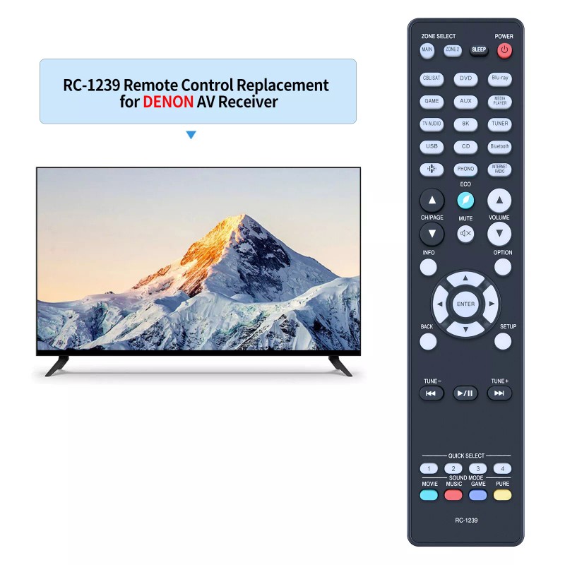 TCNOUMT New RC-1239 Remote Control For Denon AV Receiver AVR-X3700H