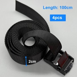 SHUBEIEUMI Tie Down Straps, 4 Pack Straps with Buckles, 2cm x 100cm Adjustable Cargo Straps Ratchet Straps, Ratchet Straps for Motorcycle, Cargo, Trucks, Trailer, Luggage (Black)