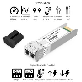 OPSTRAN 25GBASE-LR SFP28 Optical Transceiver Module Compatible with Arista SFP-25G-LR 25G SFP28 1310nm 10km DDM Duplex LC SMF