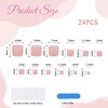 NATOSU 24 Pieces Short Press-on False Toe Nails Square Shape