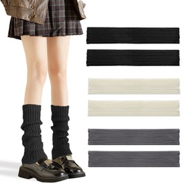 SEFIRST 3 Pairs of Warm Leg Warmers, Leg Warmers, Knitted Leg Warmers for Women, Girls, Women's Long Leg Warmers for Winter, Winter Boot Cuffs, Warm Knee Warmers, One Size (Three Colours),