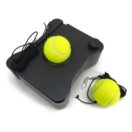 Alephnull Tennis Trainer Set Tennis Kickback Trainer Tennis Ball with Cord (Grey/Black Pro)
