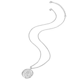 Glanzstücke München Julius Caesar Women's Coin Chain 925 Sterling Silver - Coin Chain for Women Roman, Silver, No Gemstone