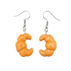 Funny Food Dangle Earrings - Hamburger, Pizza, Lobster Drop Earrings for Women - Novelty Jewelry Gift (Croissant)