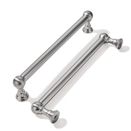 khtumeware 2 Pack 6 Inch Hole Center Brushed Satin Nickel Cabinet Pulls Heavy Duty Solid Cabinet Handles cabinets Dressers Kitchens Handles Bathroom cabinets