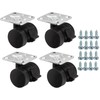 SOTECH AACHEN Furniture Castors Diameter 35 mm Black with Brake