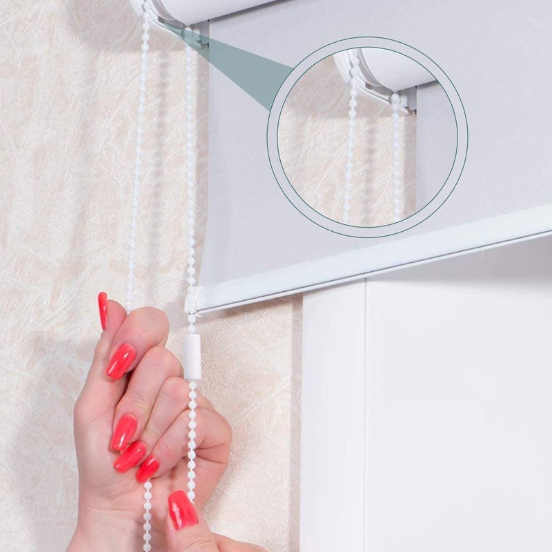 Blinds Roller Cord, Bead Chain for Roman Vertical Blinds, White