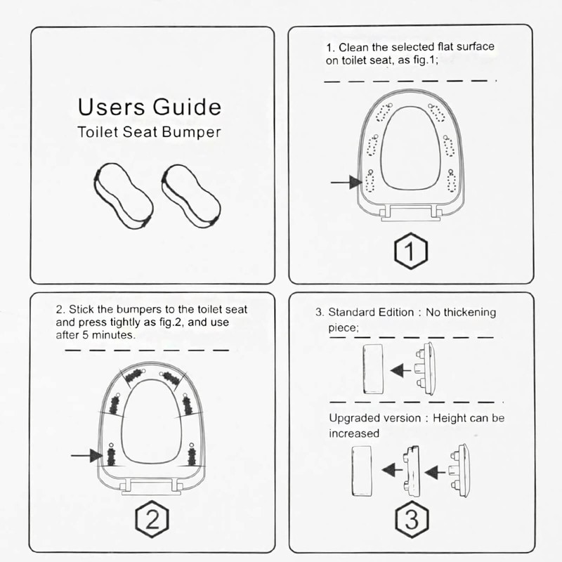 Bidet Toilet Seat Bumpers With Strong Buffer and Adhesive Function