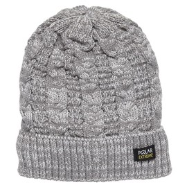 Polar Extreme Heat Women's Sherpa-Lined Beanie and Skull Cap, Marl Cuffed Hat, Warm Winter Hat, One Size Fits Most - Grey Marl