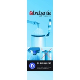 3x Brabantia Smartfix Bin Liners, Size D, 15 Litre, 20 Bag Roll