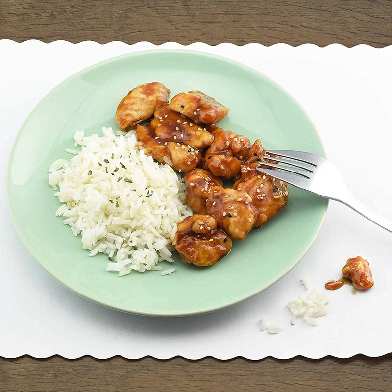 Disposable Paper Placemats – Premium, 50 Pack of White Scalloped