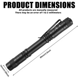 Pack of 6 LED Small Torch Mini Pen Light with Clip, IP44 Waterproof LED Pen Torches, lLED Torch Small and Bright, Pen Light with Pocket Clip for Camping, Hiking, Night Vision