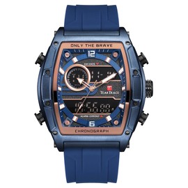 TEARTRACE Watches for Men Analog-Digital 3ATM Waterproof Luminous Chronograph Quartz Mens Watches, Big Face Sport Work Wrist Watch with Silicone Strap