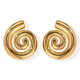 Chunky Gold Earrings for Women Trendy Gold Statement Earrings Vintage Large Gold Geometric Studs Earrings Jewelry Gifts