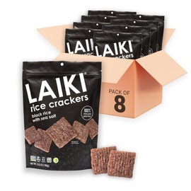 Laiki Wholegrain Black Rice Crackers Gluten Free Snack Pack of 8 353 Ounces
